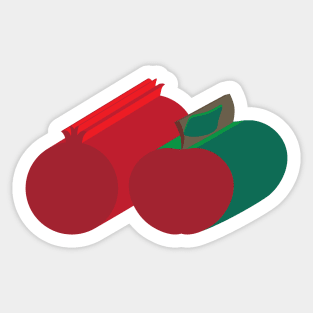 3D apple and pomegranate Sticker